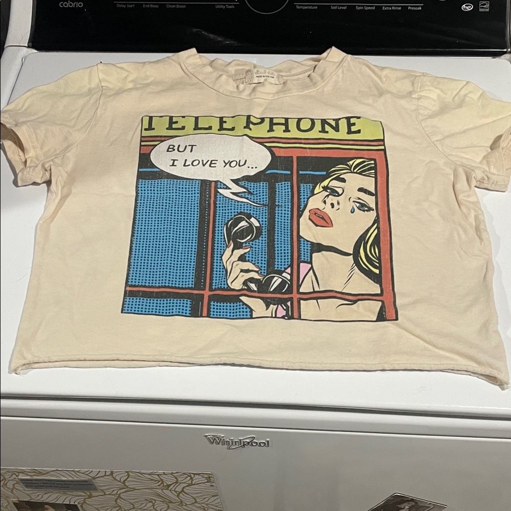 Altar'd State Cream Graphic Crop Top